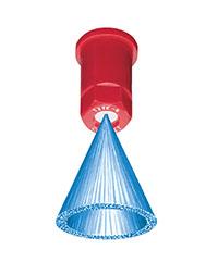 Spray pattern for ConeJet TeeJet hollow cone spray nozzle